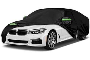 SAPUBK Waterproof Car Cover Replace for BMW 5 Series 2007-2024, 210T 6 Layers All Weather Car Covers with Zipper Door for Snow Rain Dust Hail Protection(528i 530i 530e 535i 535d 540i 550i M550i M550)