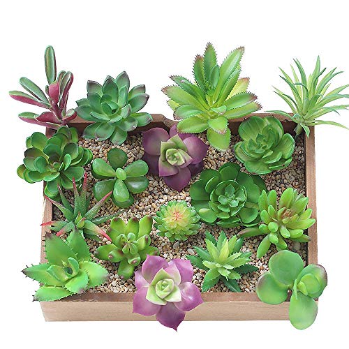 artificial succulents bulk 16 Pcs Mixed Artificial Succulent Flowers Plants Bouquet Unpotted