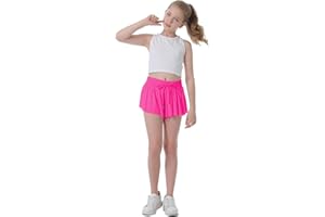 NEXSONIC Flowy Shorts for Girls Butterfly Shorts for Kids Preppy Shorts for Teens Tennis Running Athletic Shorts with Liner