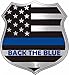 Back The Blue Thin Blue Line Metallic Shield Decal - 2 in.
