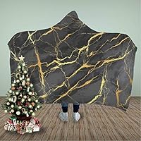 Atokker Marble Golden Texture Background Hight Resolution Vector Wearable Hooded Blanket Adult Women Men Kids Wearable Blanket,okjeff2753o,60