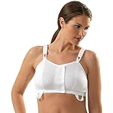 MediChoice Premium Wireless Surgical Bra, Adjustable Strap Front Closure Post Surgery Mastectomy Compression Everyday Support Bra, Large, 38 Inch - 40 Inch, White