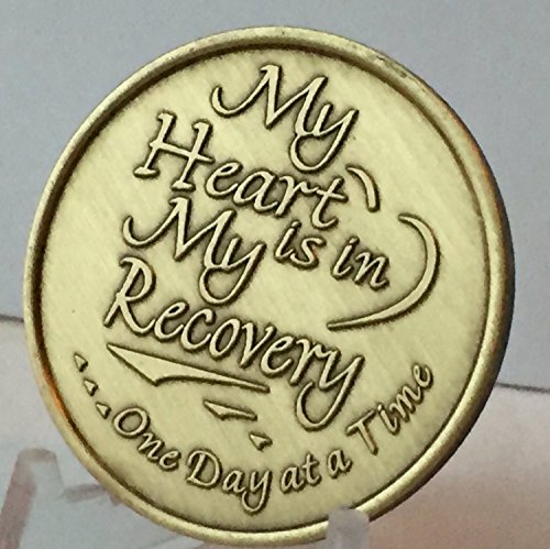My Heart Is In Recovery Bulk Lot of 25 Medallions Bronze One Day At A Time Chips