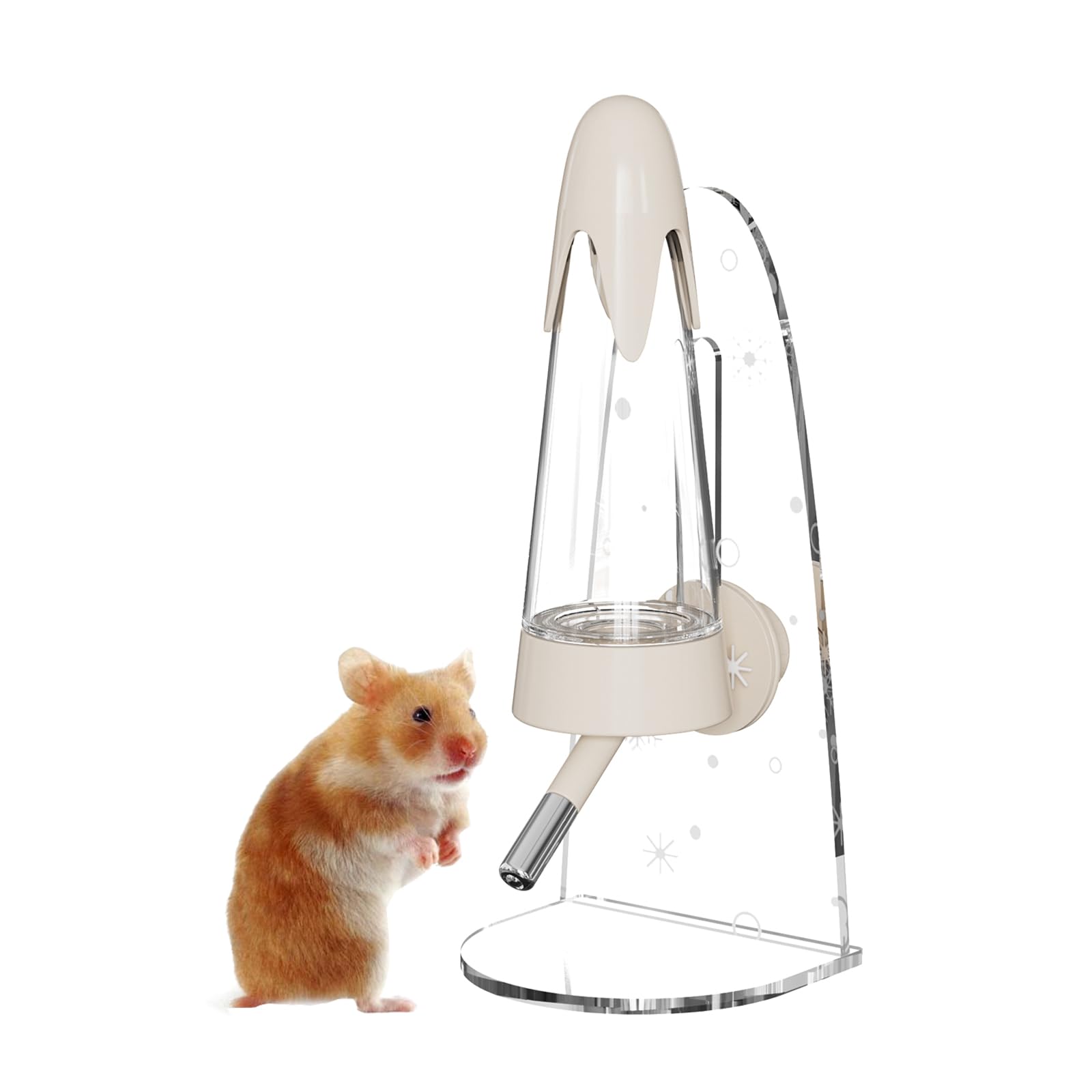 Photo 1 of 4.2 Oz Hamster Water Bottle with Stand No Drip for Syrian Dwarf Hamsters, Gerbils, Little Mouse, Small Pet Rodents(Cream, with Stand)