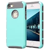 BAROX Fashion Cute Armor Case for iPhone 5 5S (Light Blue + Grey)