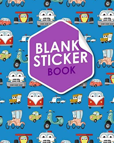 Blank Sticker Book: Blank Sticker Album, Sticker Album For Collecting Stickers For Adults, Blank Sticker Collecting Album, Sticker Collecting Album Boys, Cute Cars & Trucks Cover