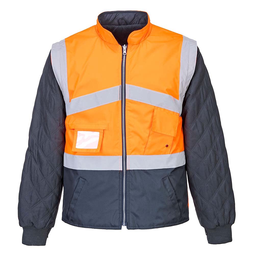 Portwest Hi-Vis 2-Tone Jacket - Reversible, Size: XL, Colour: Orange/Navy, S769ONRXL