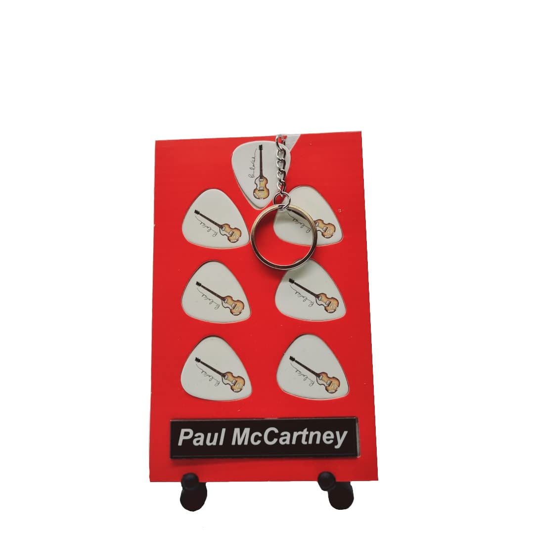 P McCartney Guitar Plectrum Gift Set | 6 Artist Plectrums | 1 Artist Keyring