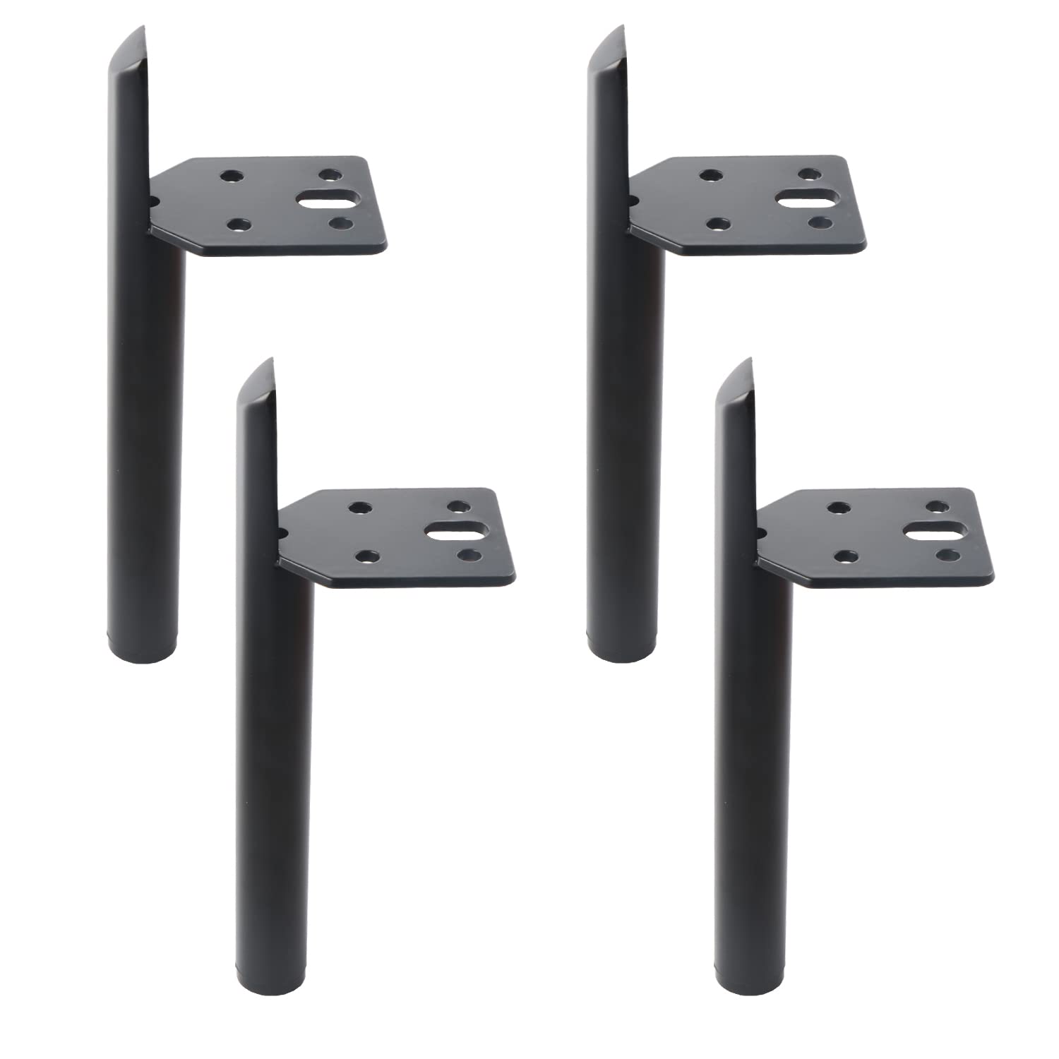 Photo 1 of Osring Modern Furniture Legs 7 Inch Metal Furniture Table Leg Black, Steel Side-Mounted Sofa Cabinet Feet Set of 4, Also for Home Coffee Table Feet DIY Replacement