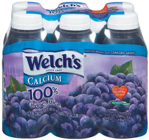 Welch's 100% Juice grape w/calcium plastic 10oz (041800208609)