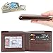 RFID Blocking Cowhide Leather Bifold Wallet for Men with 2 ID Windows(2 ID Window Coffee)