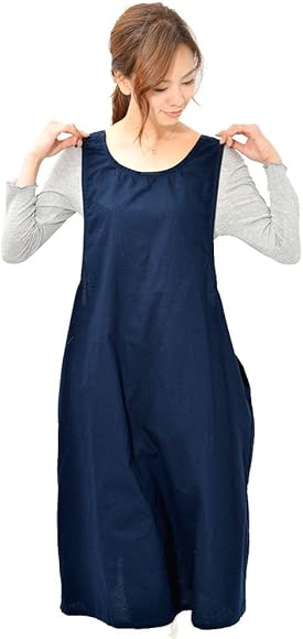 Amazon Co Jp ネイビーc ワンピタイプ M L Jack Port ジャックポート 可愛い ロング丈 ドレス ワンピース エプロン レディース Cafe ワンピースエプロン ワンピ 女性用 女性 保育士 美容師 ほいくし 幼稚園 料理 ネイル ネイルサロン サロンエプロン カフェ おしゃれ