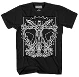 Spider-Man Iron Man Vitruvian Avengers Leonardo da Vinci Spiderman Ironman Superhero Tee Adult Mens Graphic T-shirt (Small, Iron Man on Black)