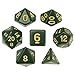 Wiz Dice Blighted Grove Set of 7 Polyhedral Dice, Solid Hunter Green Tabletop RPG Dice with Clear Display Box