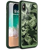 SUPCASE iPhone X Case, Unicorn Beetle Style Premium Hybrid Protective Clear Case for Apple iPhone X 2017 Release (Camo/Green)