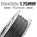 AMOLEN 3D Printer Filament, 1.75mm Black Flexible TPU Filament +/- 0.03 mm, 0.5 LBS, includes Sample Marble & Bronze Filament