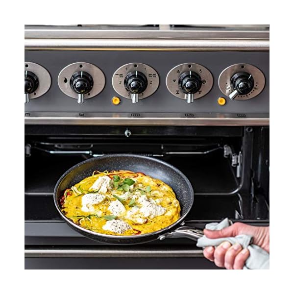 GreenChef-Milk-Pan-with-2-Spouts-Non-Stick-Aluminium-Cookware-Induction-Oven-Safe-Pot-16-cm16-Litre GreenChef Berlin Rocks Non-Stick 16 cm/1.6 Litre Milk Pan, PFAS Free, Black