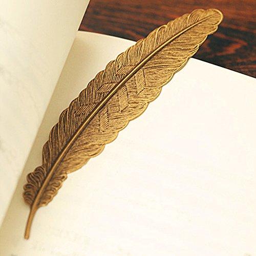 EKLOEN 6pcs Different Color Vintage Feather Metal Bookmarks Book Marker for School Supplies Stationery Gift