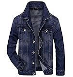 JYG Men's Denim Jacket Slim Fit Trucker Jacket