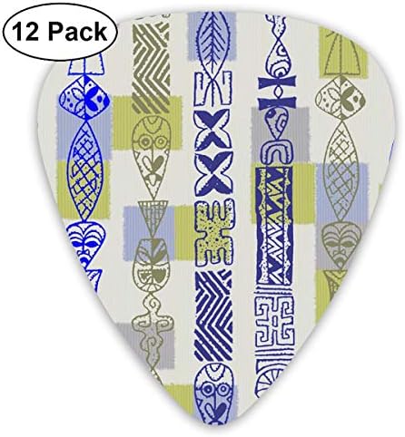 Tiki Beads 1d_2709 Classic Celluloid Picks, 12-Pack, For Electric Guitar, Acoustic Guitar, Mandolin, And Bass