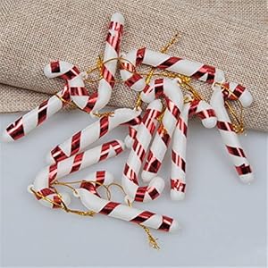 ZJF Kerst Candy Cane ornamenten for Party Opknoping Boom van Kerstmis Ornamenten Nieuwjaar Christmas Decoration for Thuis 18 Pcs0 ZJF (Color : Red)