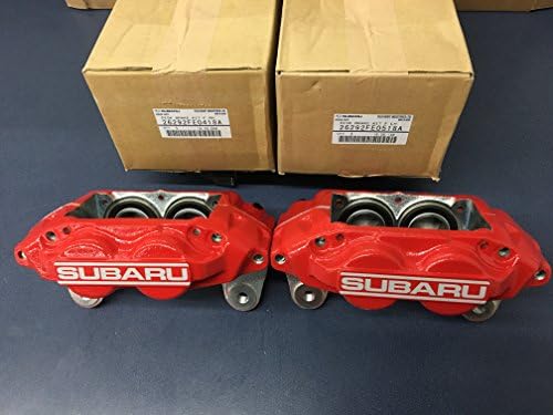 Genuine SUBARU WRX OEM RED SUBARU 4 PISTON BRAKE CALIPER Front Set Pair 2006 2007