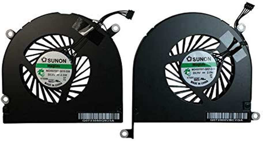 OLVINS Left & Right CPU fan replacement for Apple MacBook Pro 17" A1297 Cooling Fan 661-5044 661-5043 MG45070V1-Q010-S99 MG45070V1-Q021-S9A