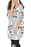 ELLAZHU Women Baggy Newspaper Print Knit Pullover Dress OneSize SZ25