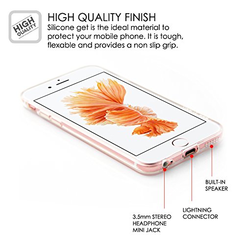 iPhone 6 Case, Transparent Pink Soft TPU Gel Cover and Screen Protector for iPhone 6S/6 [Pink][4.7\