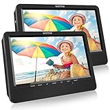 10.5'' Dual Screen DVD Player for Car Headrest Portable DVD player with Games for Kids, SD/USB Slot (Black)
