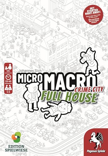 Pegasus Press , MicroMacro: Crime City - Full House , Board Game , Ages 12+ , 1-4 Players , 15-45 Minutes Playing Time Multicolor,PEG59061E 3