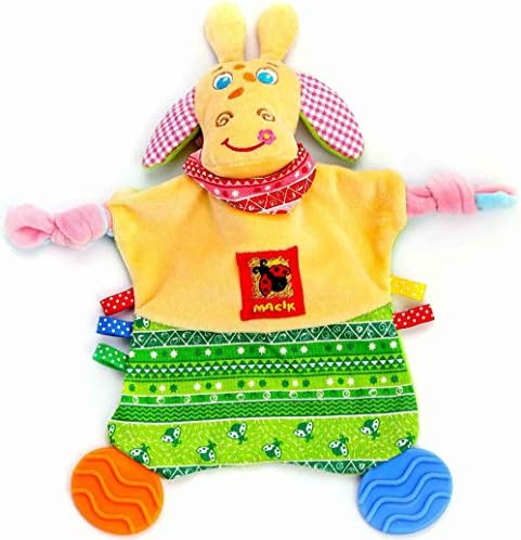Newborn Toys - Baby Teething Blanket - Security Blanket - Activity Blanket for Boys and Girls - Snuggle Teether - Crinkle Blanket 0 3 6 month