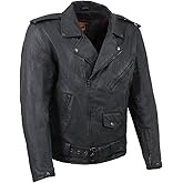 Milwaukee Leather MDM1020 Men's Black Classic 'Waxed' Motorcycle Denim Jacket with Armor