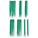 SWACC 7 Pcs Full Head Party Highlights Clip on in Hair Extensions Colored Hair Streak Synthetic Hairpieces (22-Inch Straight, Green)