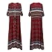R.Vivimos Women's Summer Boho Button Up V Neck Floral Print Roll Up Causal Split Beach Midi Dresses