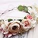 Flower Headband Pink Hair Wreath Floral Flower Crown Bridal Headpiece with Ribbon