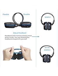 Paquete de 4 auriculares inalámbricos para DVD, audífonos para niños, audífonos IR para el sistema de entretenimiento del automóvil, audífonos IR inalámbricos con doble canal