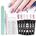 Vrenmol 6pcs White Pink 30ml Poly Gel UV LED Nail Builder Finger Extension Set with Nail Brush Nail Art Kit