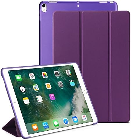 iPad Pro 10.5 Case, XULIS Lightweight Smart Case, PU Leather Front and Translucent Soft TPU Back With Tri-Fold Stand and Magnetic Auto Sleep/ Wake Function for iPad Pro 10.5 2017 Release（Purple）