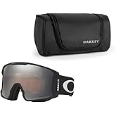 Oakley Line Miner Snow Goggle (Matte Black Frame/Prizm Black Iridium Lens) with Large Goggle Soft Case