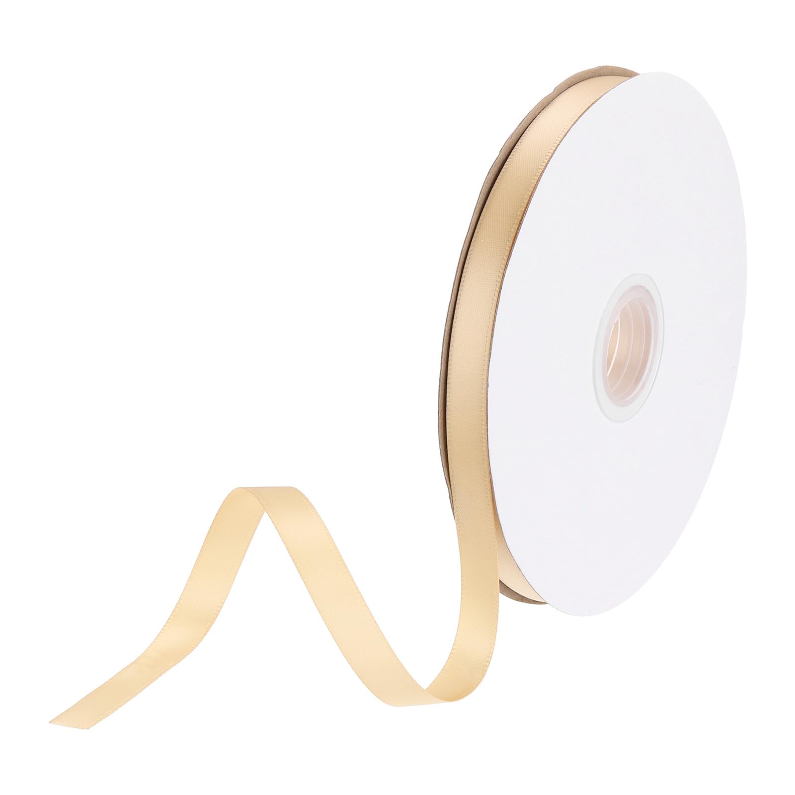 DMiotech 10mm Satin Ribbon 46m/150ft Thin Double Face Fabric Grosgrain Ribbon for Gift Wrapping Floral Hair Flower Bouquet, Champagne