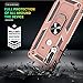 Compatible for Moto One Action Case, Moto P40 Power Case with HD Screen Protector, Gritup Military-Grade Protective Phone Case with Magnetic Kickstand Ring for Moto One Action / P40 Power Rose Gold