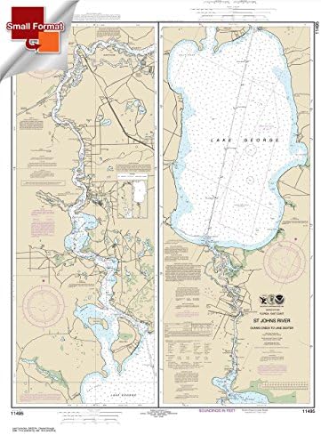 NOAA Chart 11495: St. Johns River Dunns Creek to Lake Dexter 21.00 x 15.36 (SMALL FORMAT WATERPROOF)