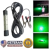 Just Released 25w 3,450 Lumen 12v Green Underwater LED Fishing Light - Most Powerful & Innovative Compact Designed Mini BriteBite by IllumiSea - Catch More Shrimp, Bait, and Fish in Fresh & Saltwater