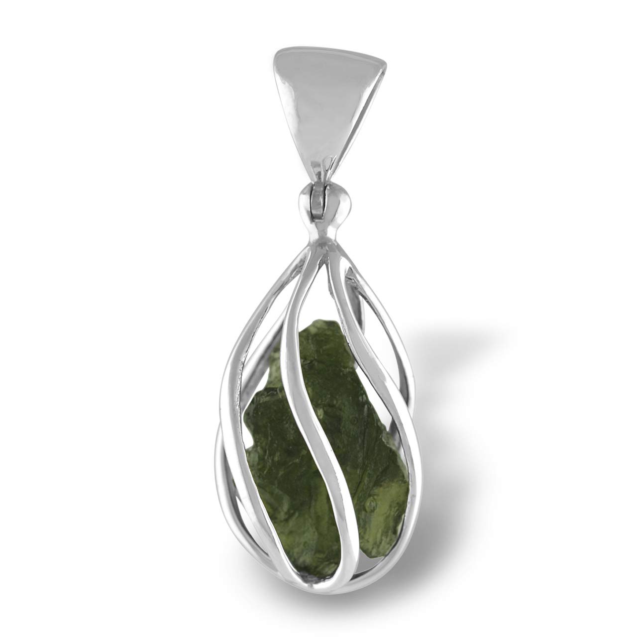 Starborn Creations Sterling Silver Natural Moldavite Pendant