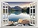 wall26 Removable Wall Sticker/Wall Mural - Peaceful Lake in Autumn | Creative Window View Wall Decor - 24