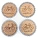 Bike Chain and Bamboo Coasters by Resource Revival | Eco-friendly Rustic Modern Coaster Created for the Adventurer - Set of 4