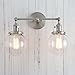 PERMO Double Sconce Vintage Industrial Antique 2-Lights Wall Sconces with Dual Mini 5.9