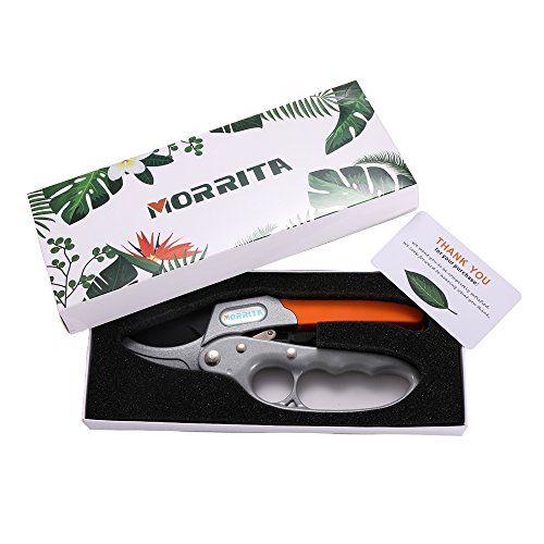 Morrita Ratchet Hand Pruning Shears Anvil Garden Clippers Tree Trimmers