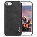 VIFLYKOO iPhone 7 Case [Vintage Series], Premium PU Leather Slim Fit Lightweight Soft Back Cover Phone Case for iPhone 7 Phone (Black)